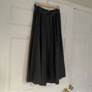 Zara Faux Leather Midi Pleated Skirt